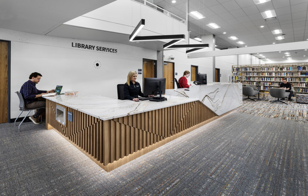 Reference desk at Simpson College's Dunn Library