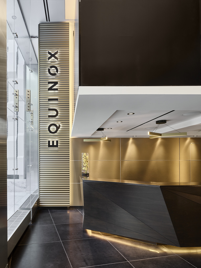 Equinox logo display at the reception area