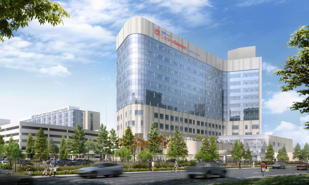 Hospital Building Rendering by HKS Architects.